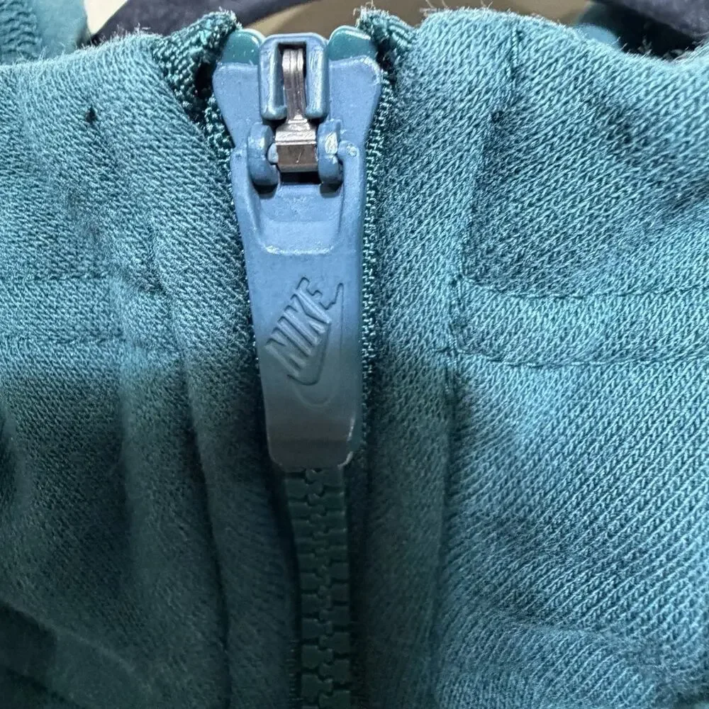 Nike Hoodie Full Zip Mens Large Green Sweatshirt‎ Swoosh Athletic Jacket